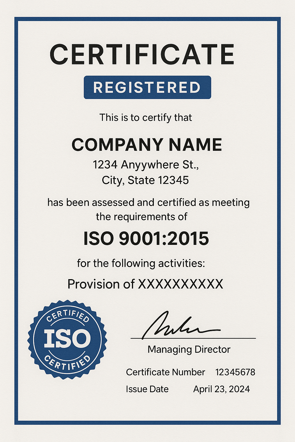 ISO Certificate